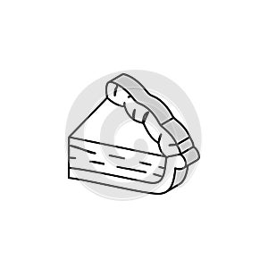 pumpkin pie slice food snack isometric icon vector illustration