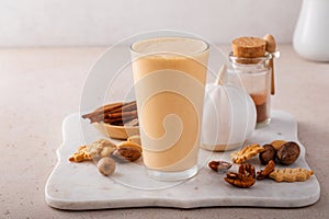 Pumpkin pie smoothie with fall spices and pumpkin puree