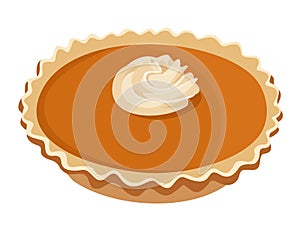 Pumpkin pie. Vector illustration.