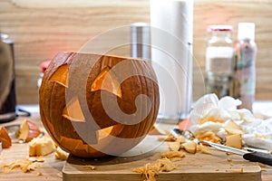 Pumpkin preparation for the halloween