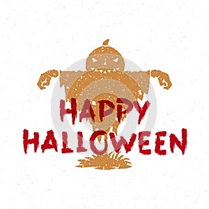 Pumpkin scarecrow vector illustration