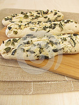 Pumpkin seed breadsticks