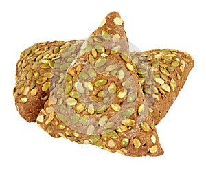 Pumpkin Seed Covered Pumpernickel Bread Triangles