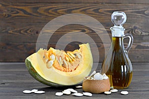 Pumpkin seed oil and pumpkin slice
