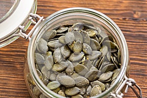 Pumpkin seeds in a bowl