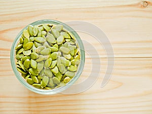 Pumpkin seeds in a bowl