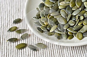 Pumpkin seeds closeup photo