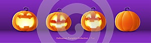 Pumpkin set of Halloween - Fun expression