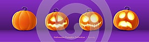 Pumpkin set of Halloween - Spooky expression