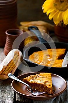 PUMPKIN SKILLET CORNBREAD.