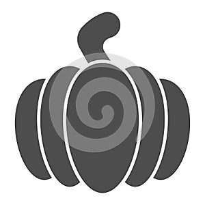 Pumpkin solid icon, Thanksgiving Day concept, traditional Thanksgiving fruit sign on white background, Pumpkin icon in