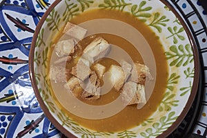 Pumpkin soup with croutons