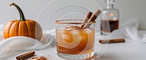 Pumpkin Spice Bourbon Smash Infused with Cinnamon for a Boozy Refreshment.
