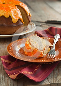 Pumpkin Spice Bundt Cake with cream cheese frosting