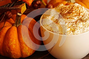 Pumpkin spice latte for halloween and thanksgiving