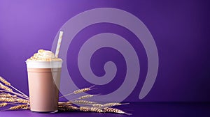 Pumpkin Spice Latte with Wheat on Purple