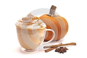 Pumpkin Spice Latte on a White Background