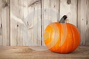 Pumpkin on table photo