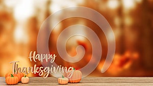 The pumpkin for Thanksgiving day concept 3d rendering