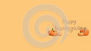 The pumpkin for Thanksgiving day concept 3d rendering