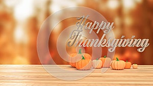 The pumpkin for Thanksgiving day concept 3d rendering