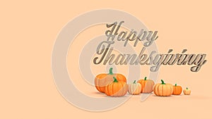 The pumpkin for Thanksgiving day concept 3d rendering