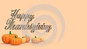 The pumpkin for Thanksgiving day concept 3d rendering