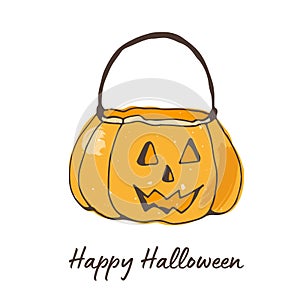 Pumpkin vector illustration, hand drawn