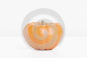 Pumpkin on white background for advertising on autumn holidays or sales, 3d render