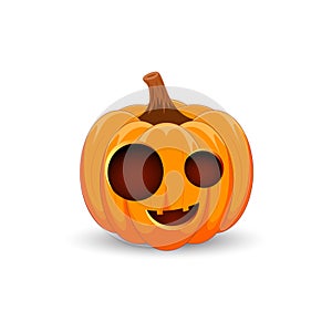 Pumpkin on white background. The main symbol of the Happy Halloween holiday