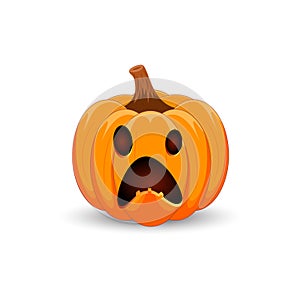 Pumpkin on white background. The main symbol of the Happy Halloween holiday