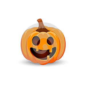 Pumpkin on white background. The main symbol of the Happy Halloween holiday