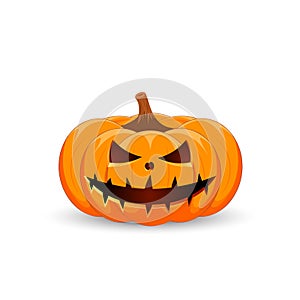 Pumpkin on white background. The main symbol of the Happy Halloween holiday