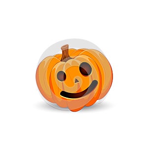 Pumpkin on white background. The main symbol of the Happy Halloween holiday