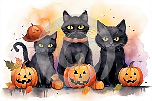 Pumpkin witch october animal cat holiday halloween party spooky autumn black