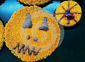 Pumpking halloween cookies