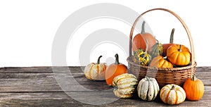 Pumpkins in basket