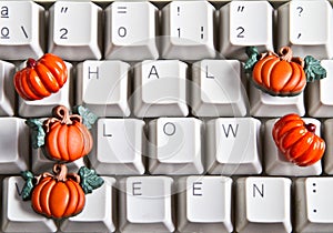 Pumpkins and happy halloween