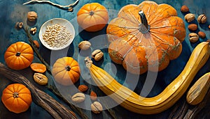 Pumpkins and orange stillife