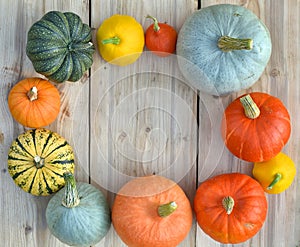 Pumpkins and squashes frame