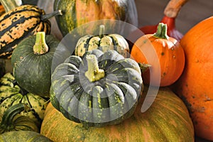 Pumpkins and squashes stack