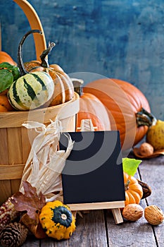 Pumpkins and variety of squash