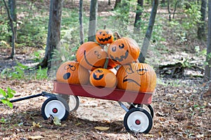 Pumpkins in a wagon