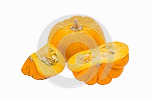 Pumpkins on white background