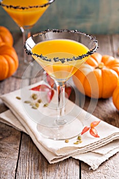 Pumpkintini pumpkin martini coctail