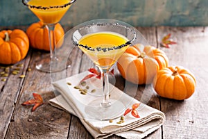 Pumpkintini pumpkin martini coctail