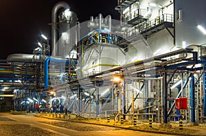 Pumps and piping in industrial plant