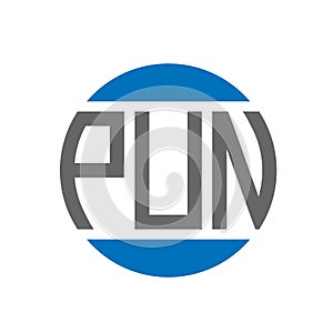 PUN letter logo design on white background. PUN creative initials circle logo concept. PUN letter design