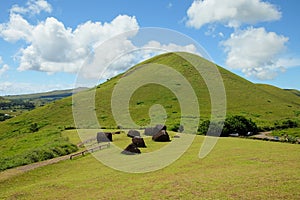 Puna Pau - prehistoric quarry on Easter Island, Chile