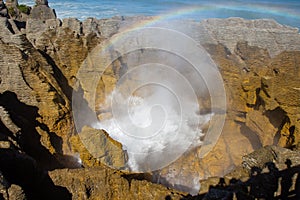 Punakaiki Pancake Rocks and Blowholes Walk, Paproa, New Zealand